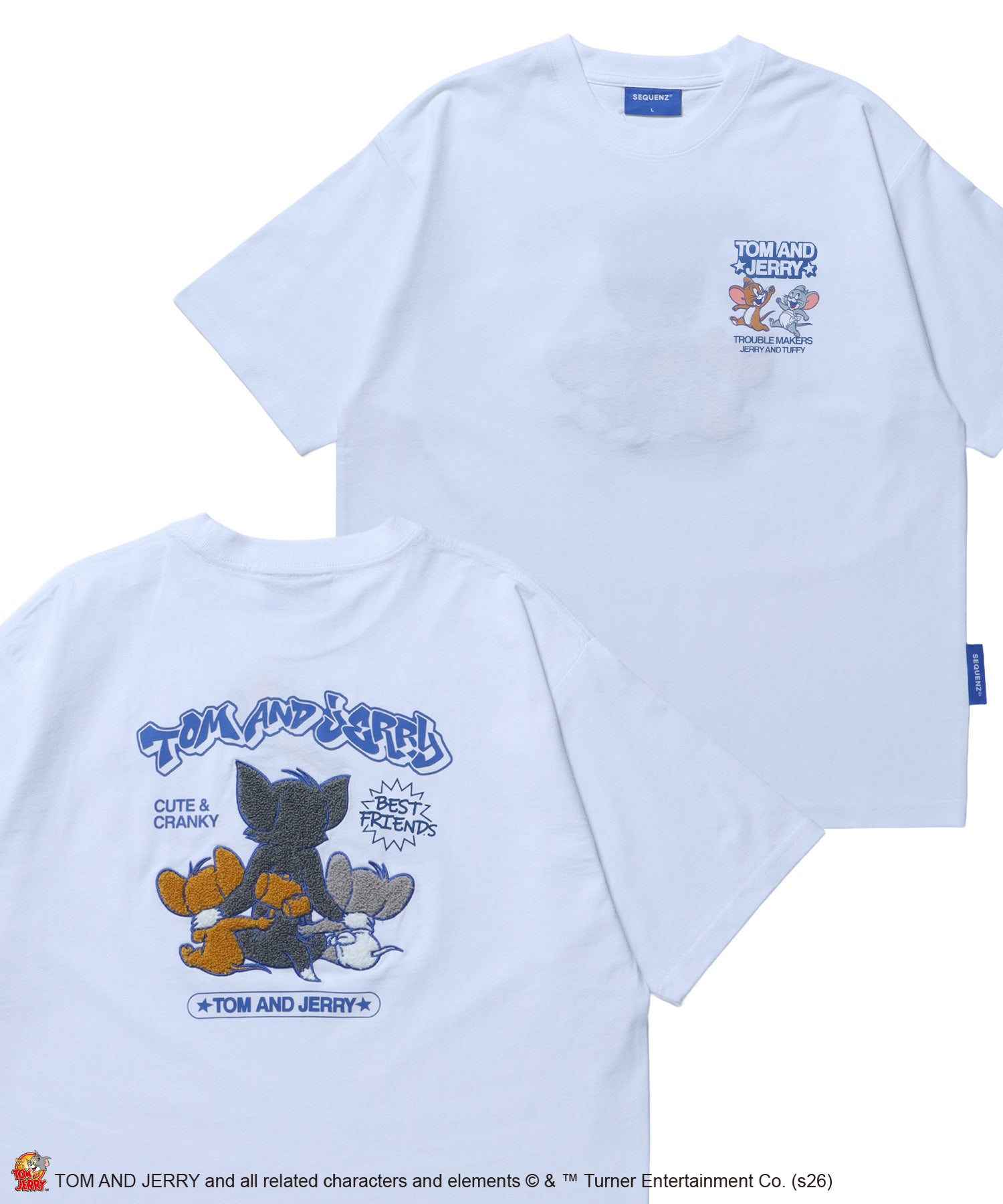 SEQUENZ（シークエンズ）】TJ BEST FRIENDS! EMB. TEE / トムと