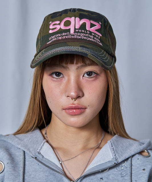※WEB限定 / ロゴ刺繍キャップ / sqnz logo cap 柄80