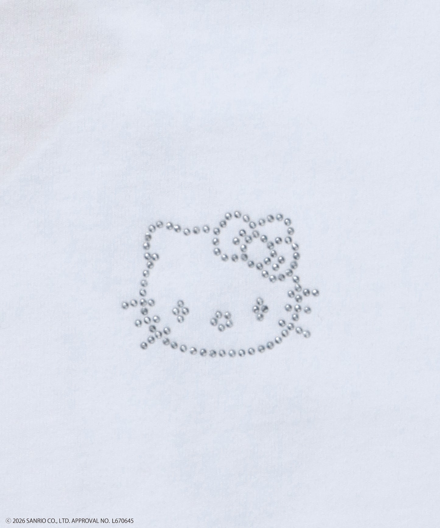 HK CIRCLE LOGO TEE / ハローキティ キティちゃん 半袖 クルーネック プリント ワンポイント ラインストーン プリント ホワイト