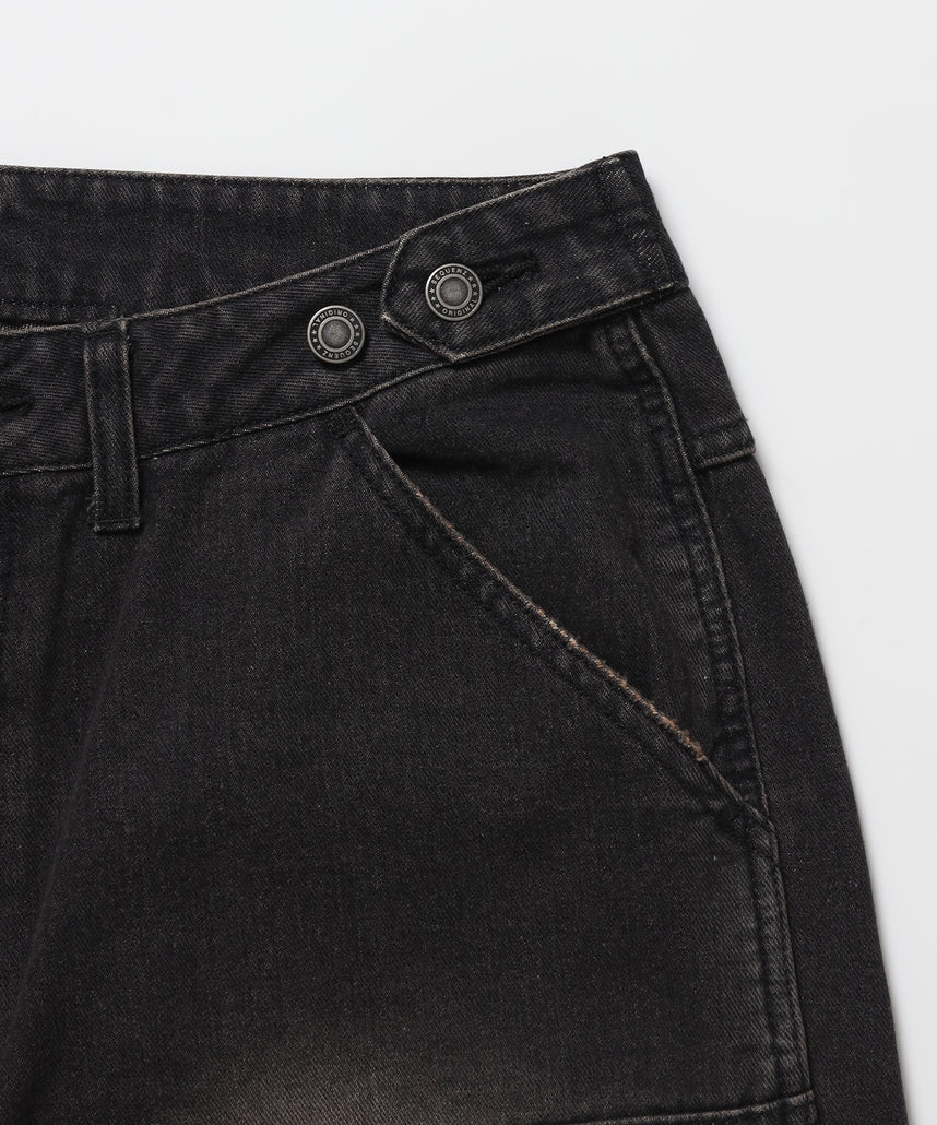 WEB限定 / ダメージデニムショートパンツ / sqnzU double knee denim