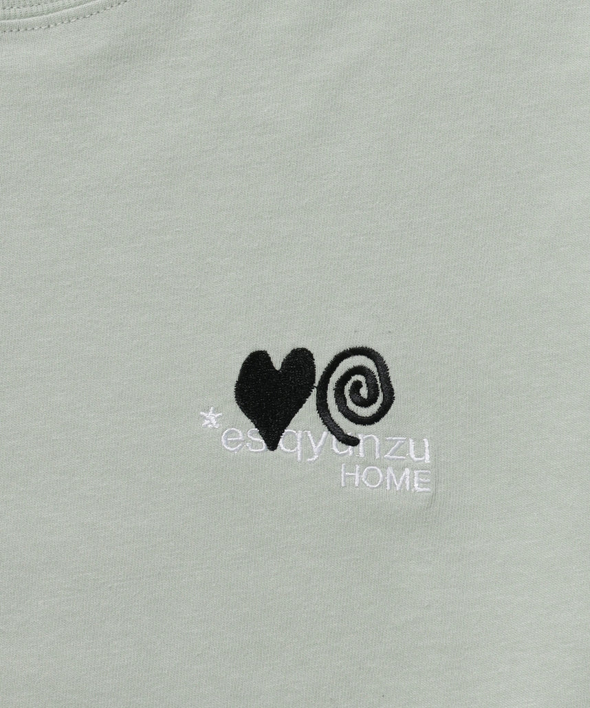 ※WEB限定 / サークルハート刺繍ロンT/sqnzU basic logo l/s tee グリーン
