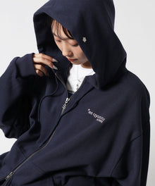 ※WEB限定 / es HOMEロゴ裏起毛ジップパーカー / sqnzU basic logo zip p/k ネイビー