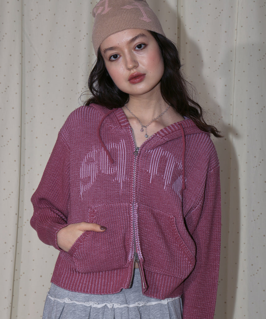 sqnz（エスキュンズ）】sqnz knit zip p/k / ニット ジップパーカー