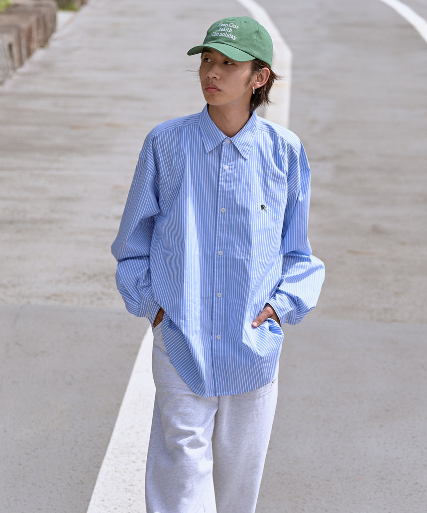 FFEIN(フェイン)】1PT EMB L/S REGULAR COLLAR BIG SHIRT / ワン