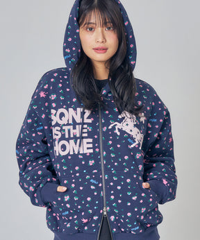 HOMEホースロゴプリントジップパーカー / sqnzU horse logo zip p/k