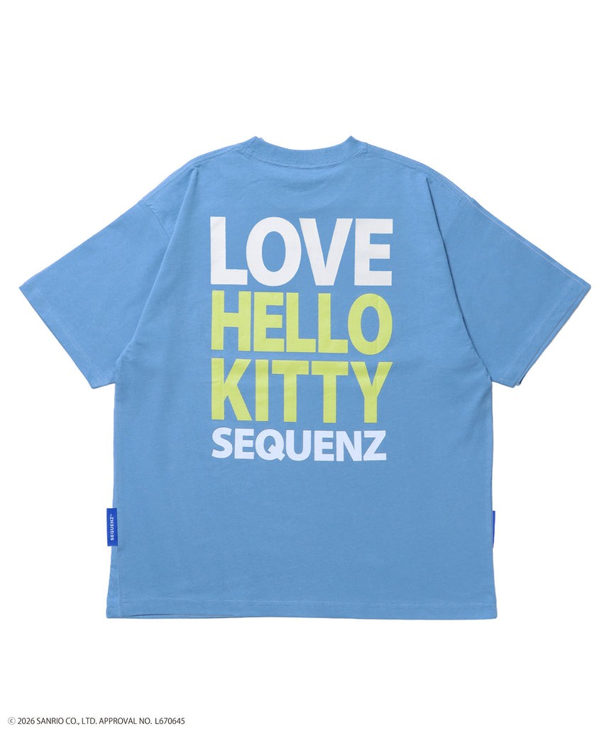 HK LOVE SEQUENZ TEE / ハローキティ キティちゃん 半袖 クルーネック プリント ワンポイント ラインストーン ブルーグレー