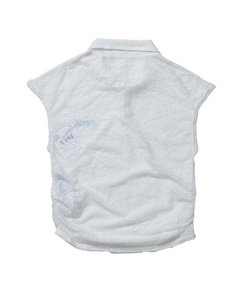 ※WEB限定 / 襟付き / レースフレンチスリーブトップス / sqnz french sleeve lace top ホワイト
