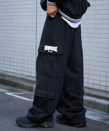 90`s FLAVA SWEAT PANTS / ポケット ブロークコア オーバーサイズ レトロ ドローコード 裏起毛 ブラック ≪SET UP着用可能≫