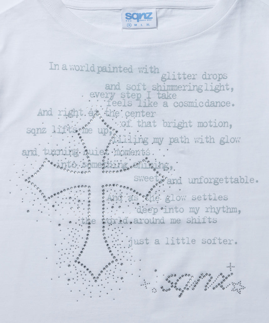 sqnz one-shoulder cross tee / レディース 半袖 Tシャツ ワンショルダー ホワイト