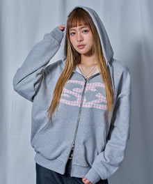 sqnz（エスキュンズ）】sqnz logo applique zip p/k / 裏毛 ダブル