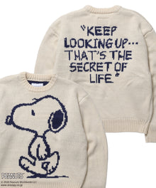 TP SNOOPY CHUNKY KNIT / スヌーピー メッセージプリント チャンキーニット オフホワイト