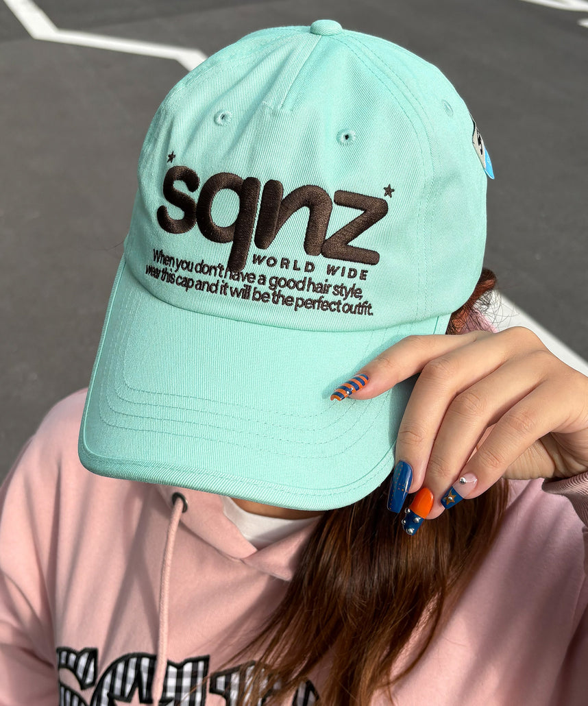 ≪予約商品≫※WEB限定 / ロゴ刺繍キャップ / sqnz logo cap ミント