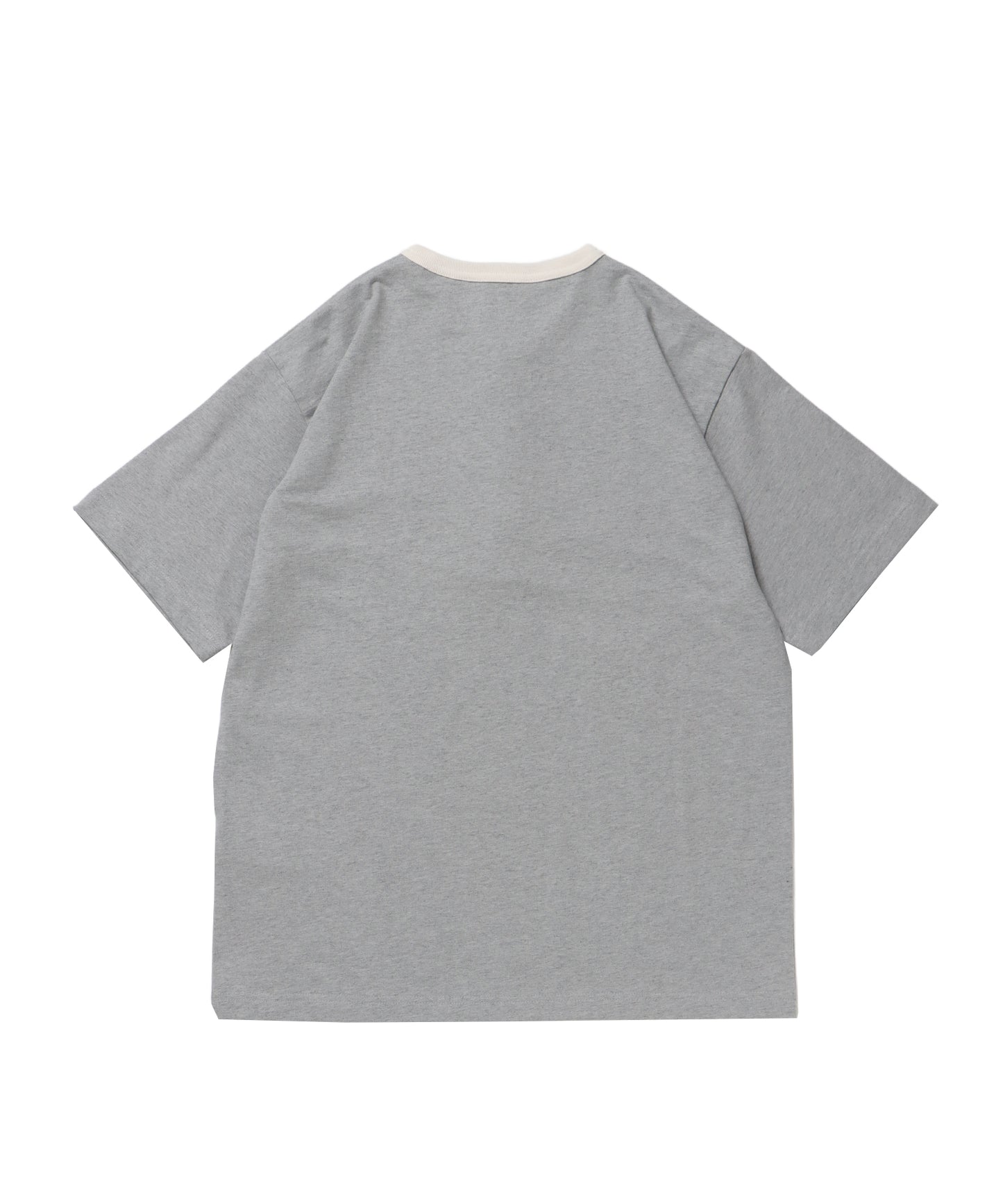 RINGER HENLEY TEE / Tシャツ 半袖 クルーネック ヘンリーネック ワンポイント クラシックフィット リンガー ワンポイント グレー