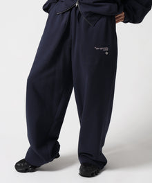 ※WEB限定 / es HOMEロゴ裏起毛スウェットパンツ / sqnzU basic logo sweat pants ネイビー