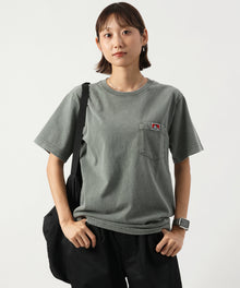 VNTG POCKET TEE / Tシャツ 半袖 クルーネック 加工 ワンポイント ユニセックス ポケット グリーン