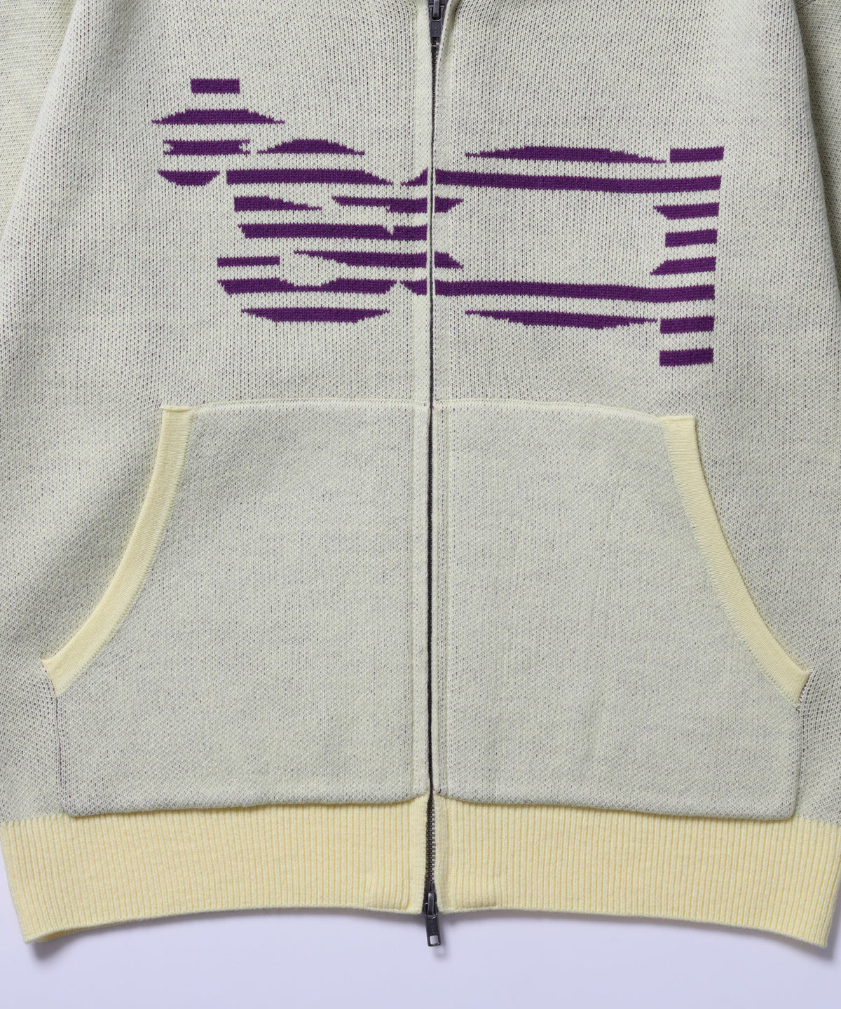 ※WEB限定 / ジャガードロゴ編みニットジップパーカー/ sqnzU 柄込みジップパーカー
