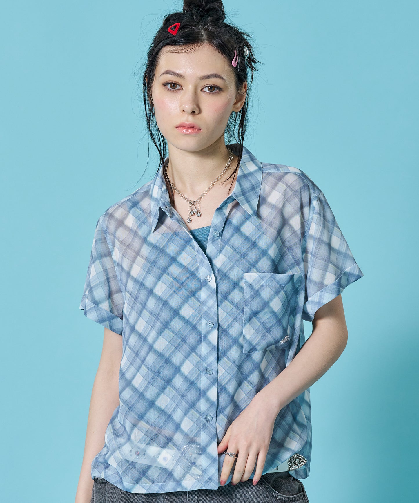 モデル：H163 Size:S ブルーグレー
