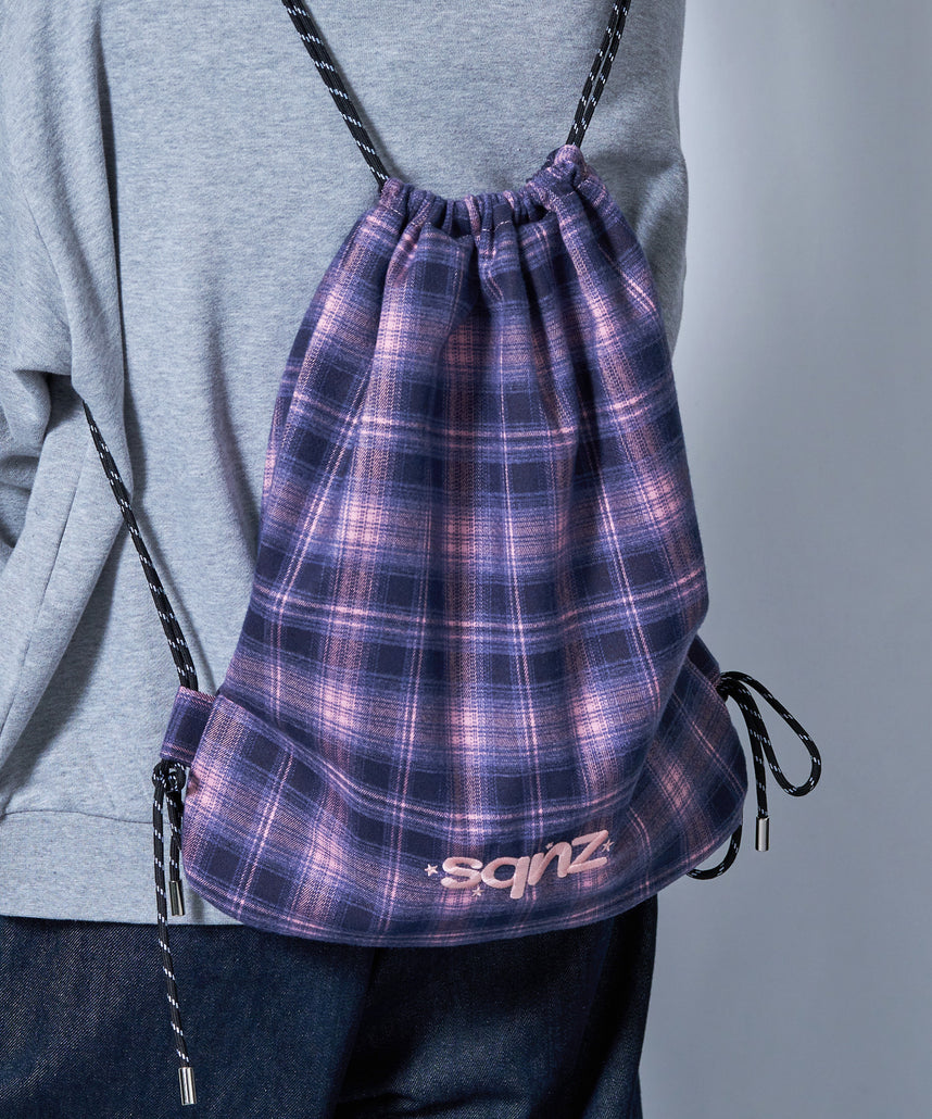 ≪予約商品≫sqnz dairy 2way knapsack / ナップサック トートバック 2WAY  チェック ピンク