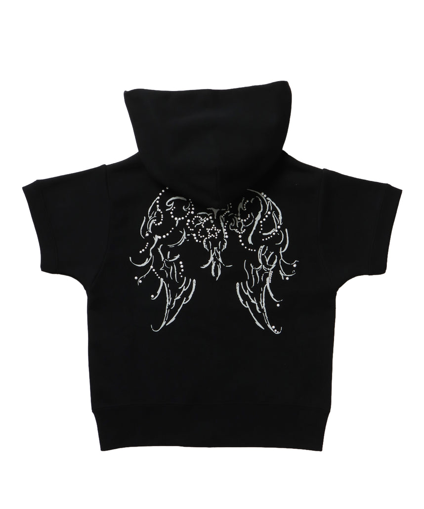 ※WEB限定 /  半袖ジップパーカー / sqnz pearl short sleeve zip p/k ブラック