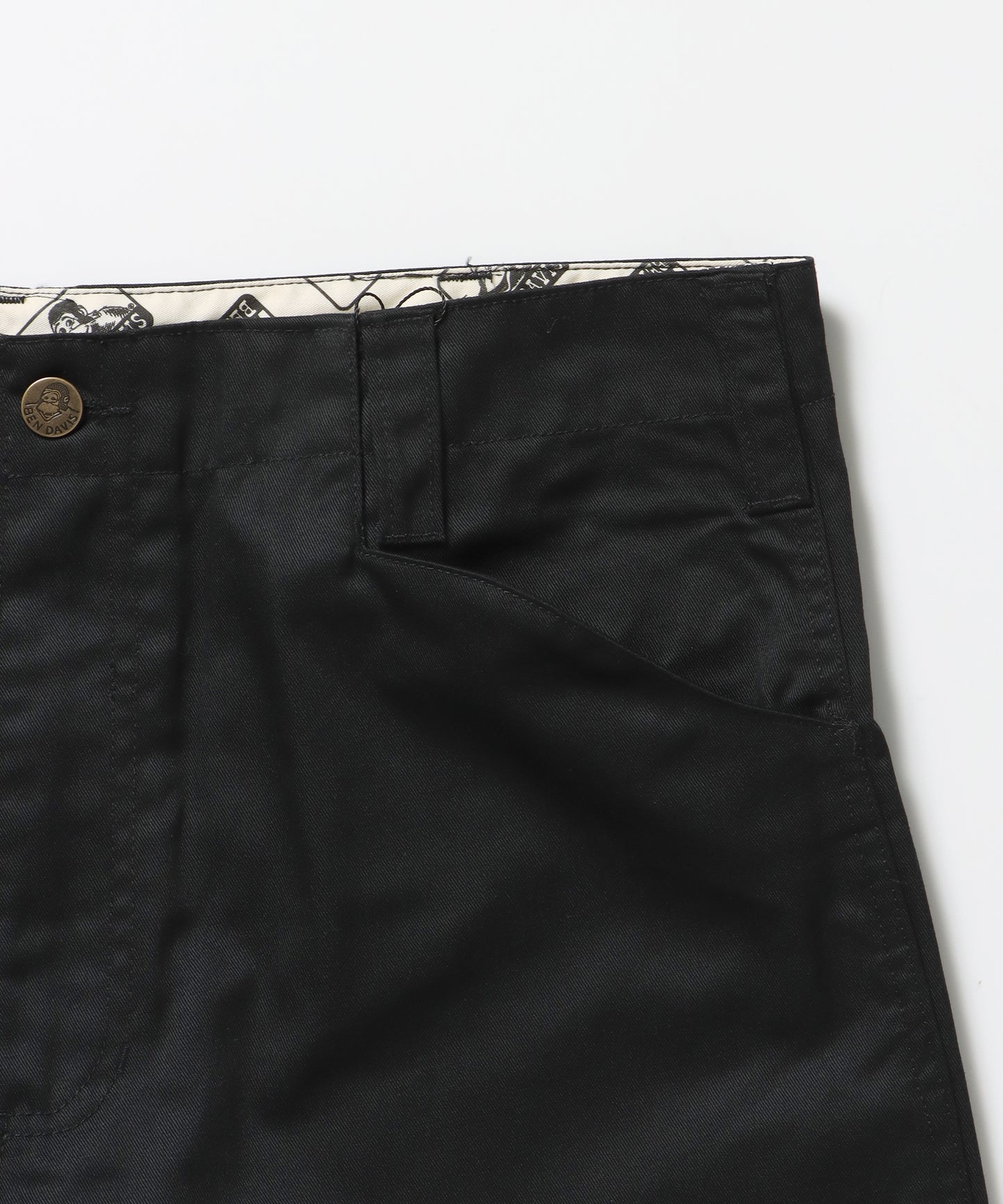 BA01 LITE WORK PANTS / パンツ ボトムス カーブ ワイド ワンポイント ツイル ブラック