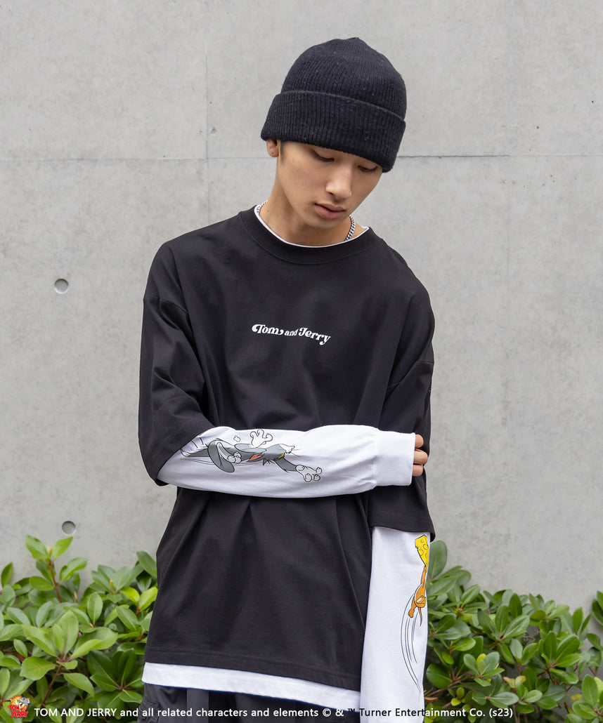 SEQUENZシークエンズ】TOM and JERRY STAFF FAKE LAYERD L/S TEE