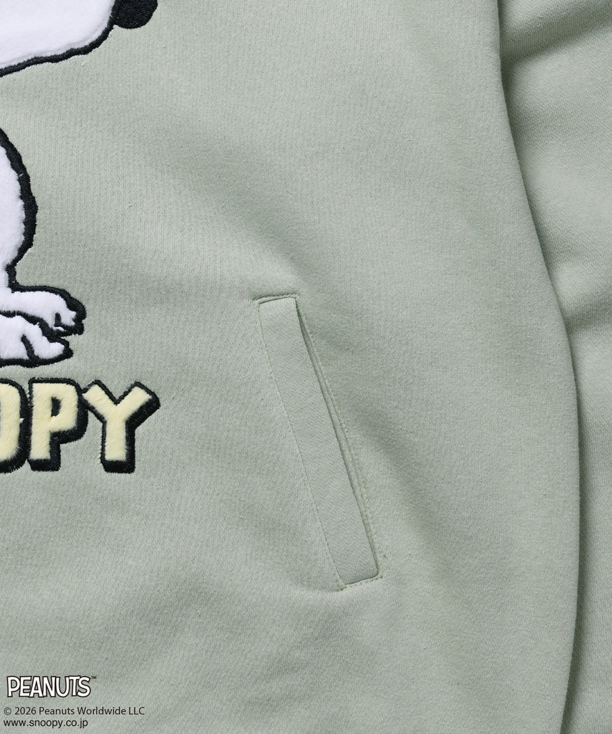 TP FUR SNOOPY APPLIQUE P/K/ スヌーピー ファーワッペン 刺繍 パーカー ミント