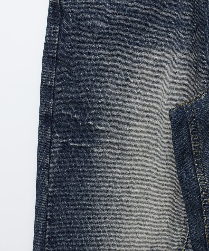 ※WEB限定 /  ワイドデニムパンツ / sqnz seam design applique denim ネイビー
