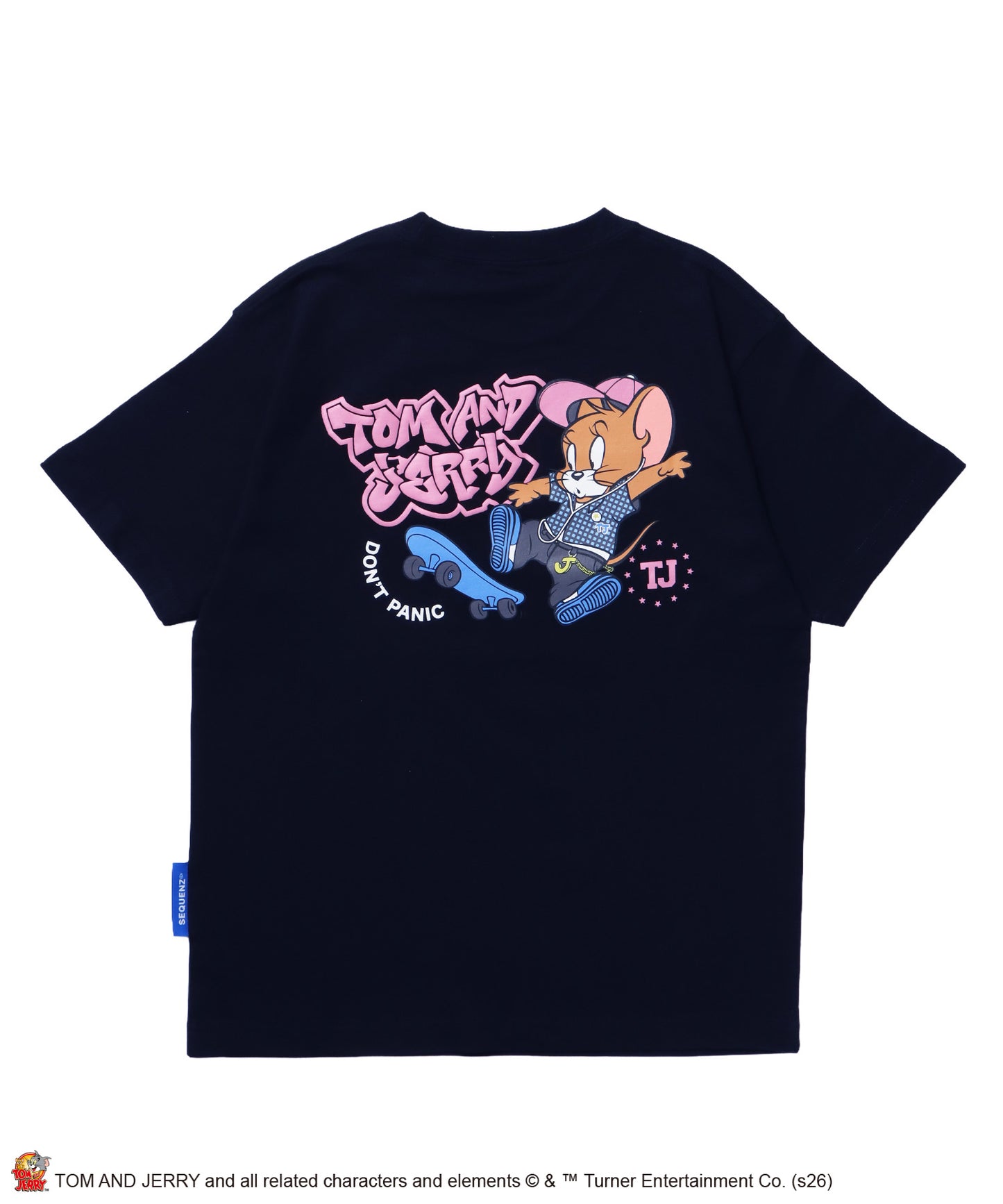 TJ SKATE BOARD TEE / トムとジェリー Tシャツ 半袖 クルーネック プリント オーバーサイズ ブラック