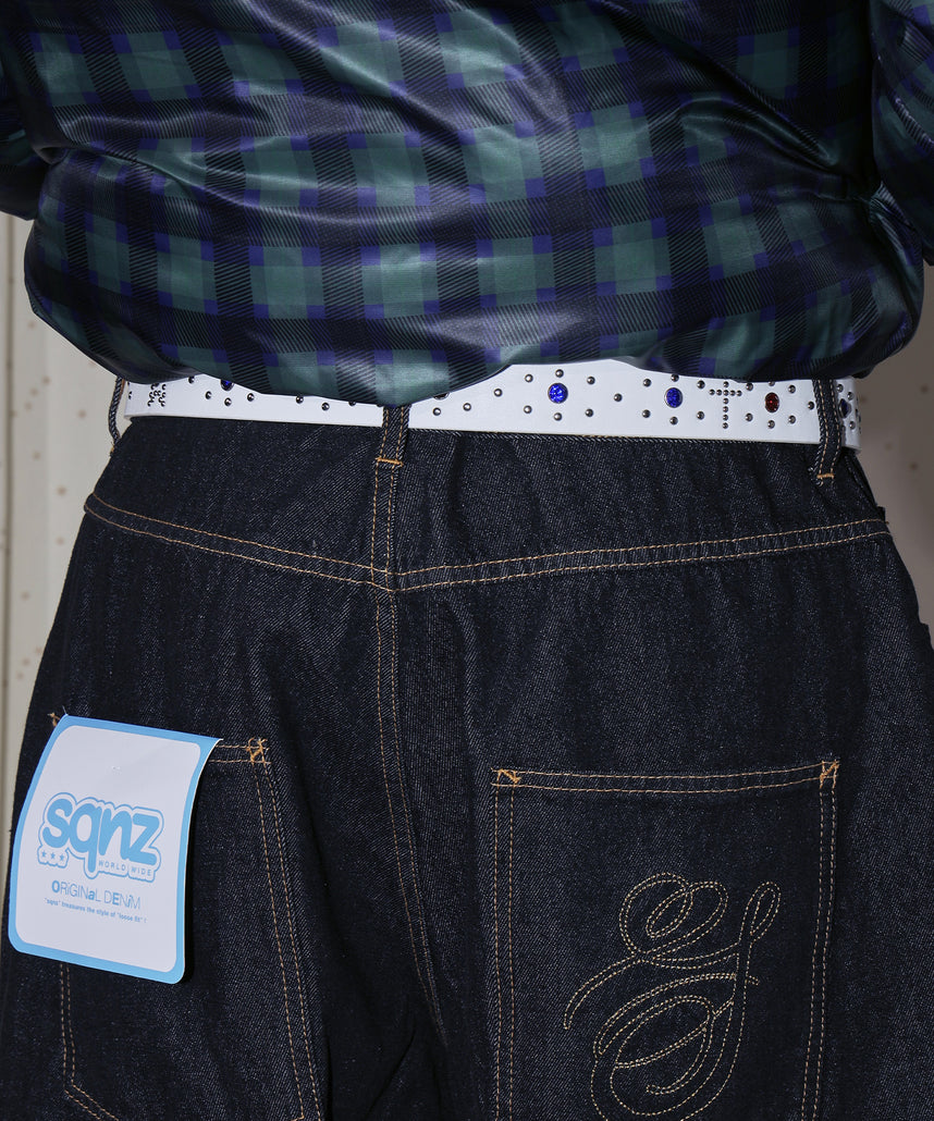 SEQUENZ RHINE STONE BELT MEN / ベルト スタッズ ストーン リアルツリー レオパード メンズ 雑貨 ホワイト