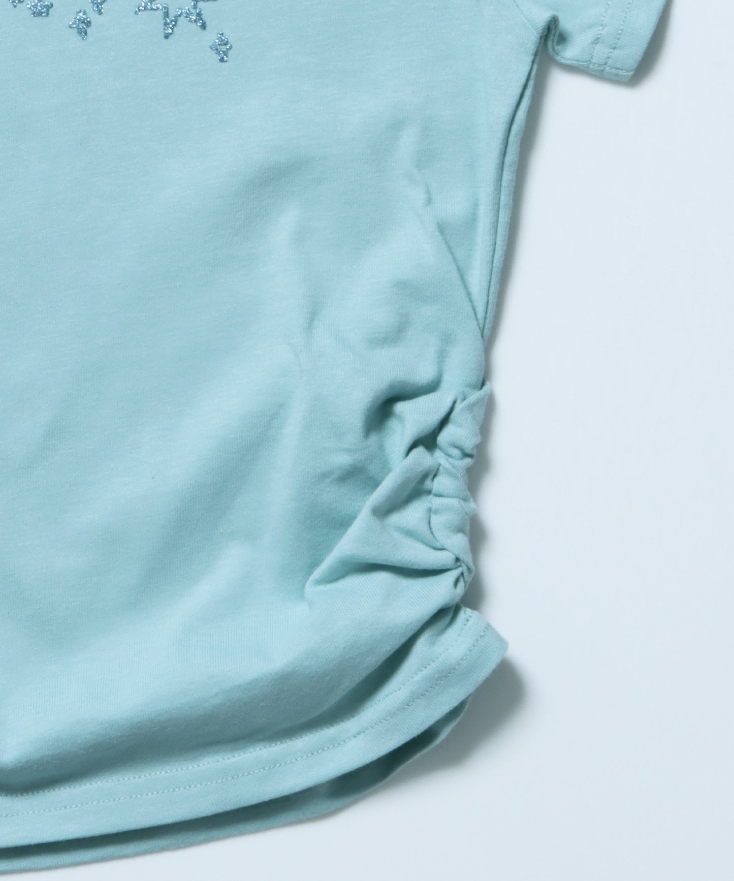 ※WEB限定 / レディースラメプリントTシャツ / sqnz side shearing glitter tee グリーン