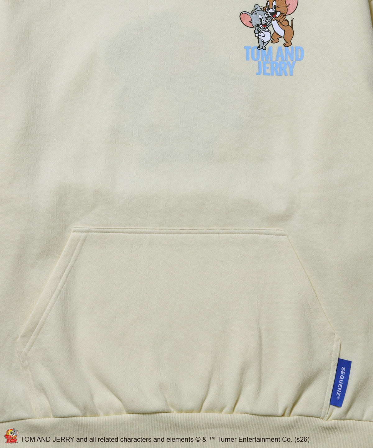 TJ JERRY TUFFY EMB. P/K / トムとジェリー プルパーカー 刺繍 プリント レモンイエロー