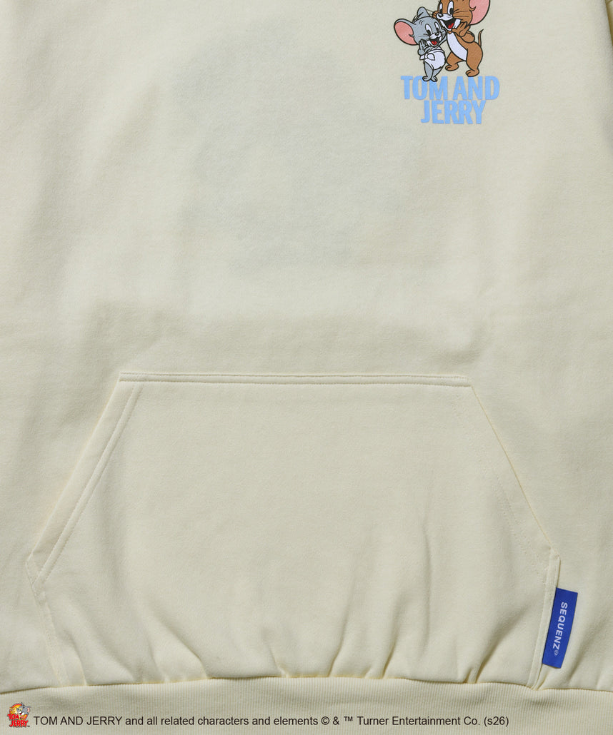 TJ JERRY TUFFY EMB. P/K / トムとジェリー プルパーカー 刺繍 プリント レモンイエロー