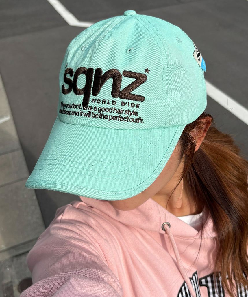 ≪予約商品≫※WEB限定 / ロゴ刺繍キャップ / sqnz logo cap ミント