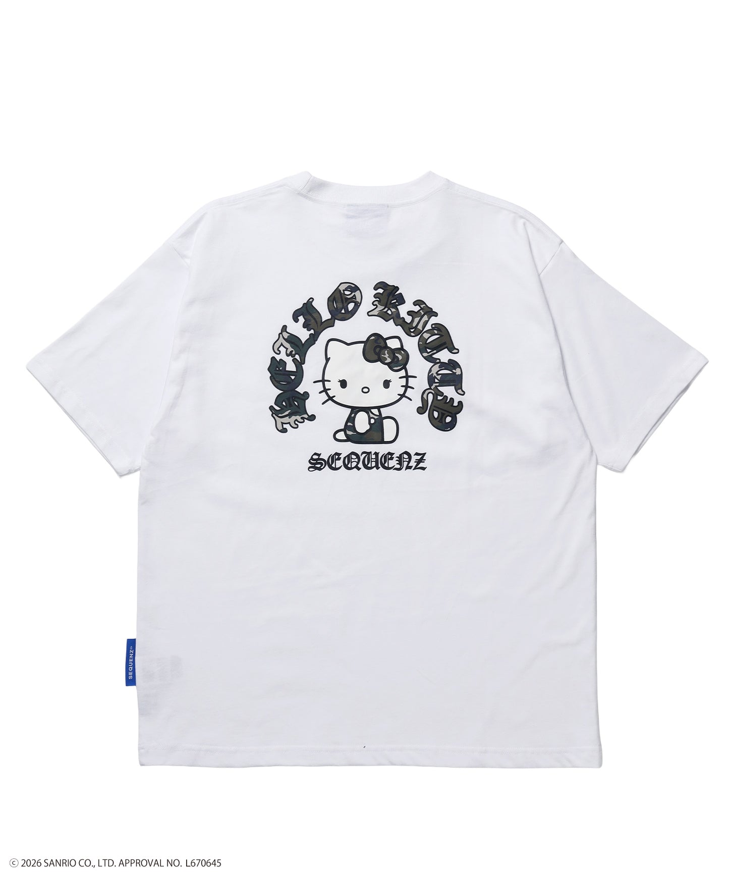HK CIRCLE LOGO TEE / ハローキティ キティちゃん 半袖 クルーネック プリント ワンポイント ラインストーン プリント ホワイト