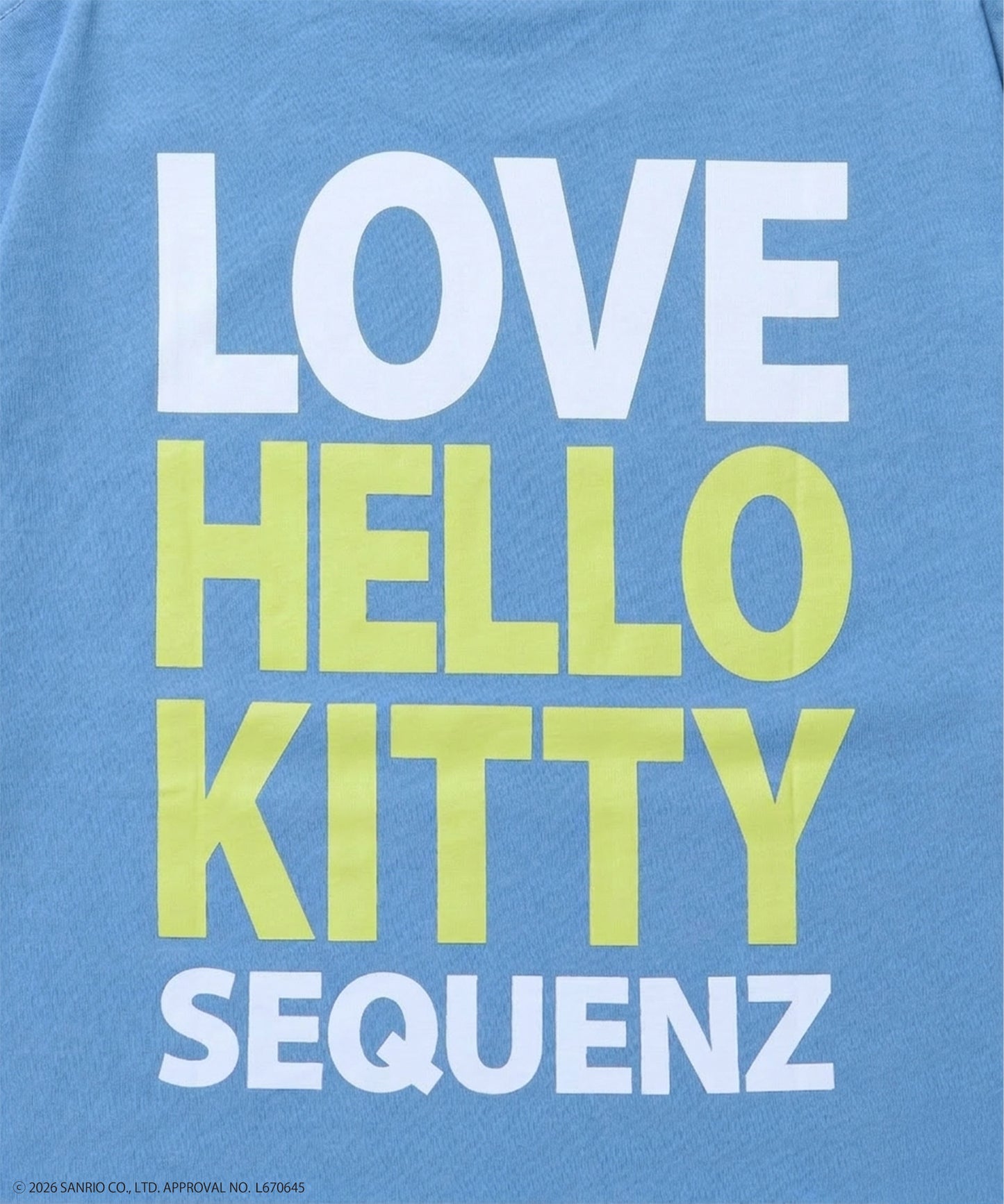 HK LOVE SEQUENZ TEE / ハローキティ キティちゃん 半袖 クルーネック プリント ワンポイント ラインストーン ブルーグレー