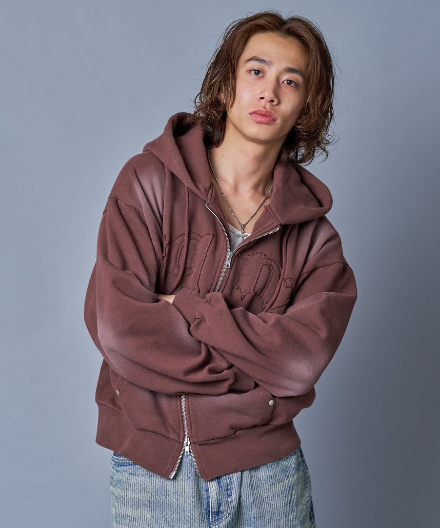 SEQUENZ（シークエンズ）】sqnz washed wappen zip p/k / スタッズ