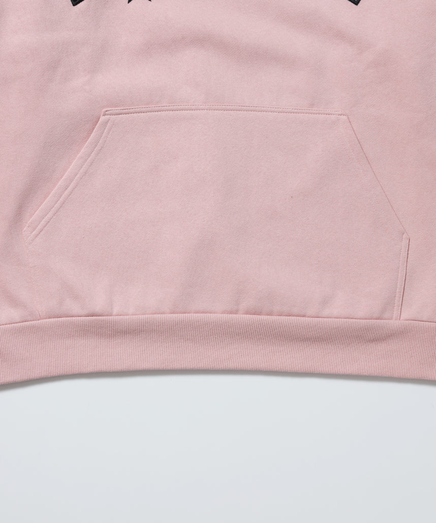 ※WEB限定 / 短丈裏起毛プルパーカー / sqnz gingham applique pk ピンク