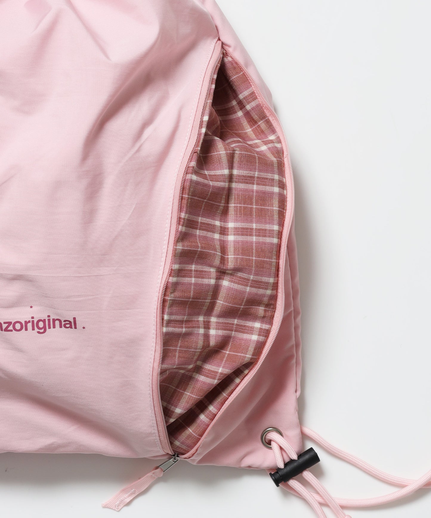 ≪予約商品≫※WEB限定 / 2WAY仕様 /チェックジップナップサック /sqnz zip knapsack ライトピンク