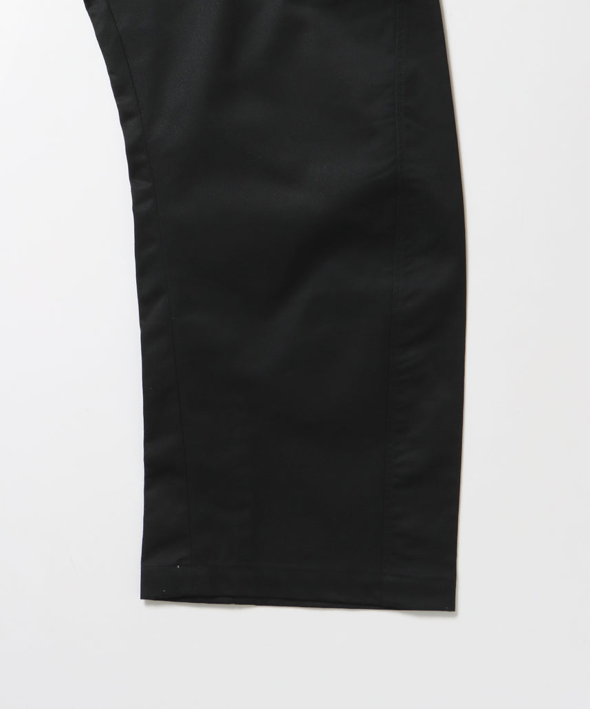 CURVE BUGGY WORK PANTS / パンツ ボトムス カーブ タック ワンポイント ツイル ブラック