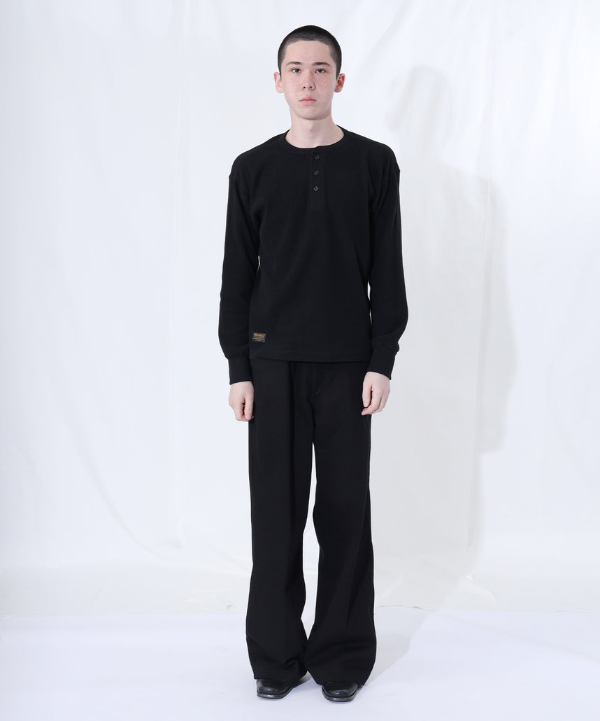 WAFFLE L/S HENLEY / ワッフル ヘンリーネック ロンT ユニセックス 長袖 サーマル