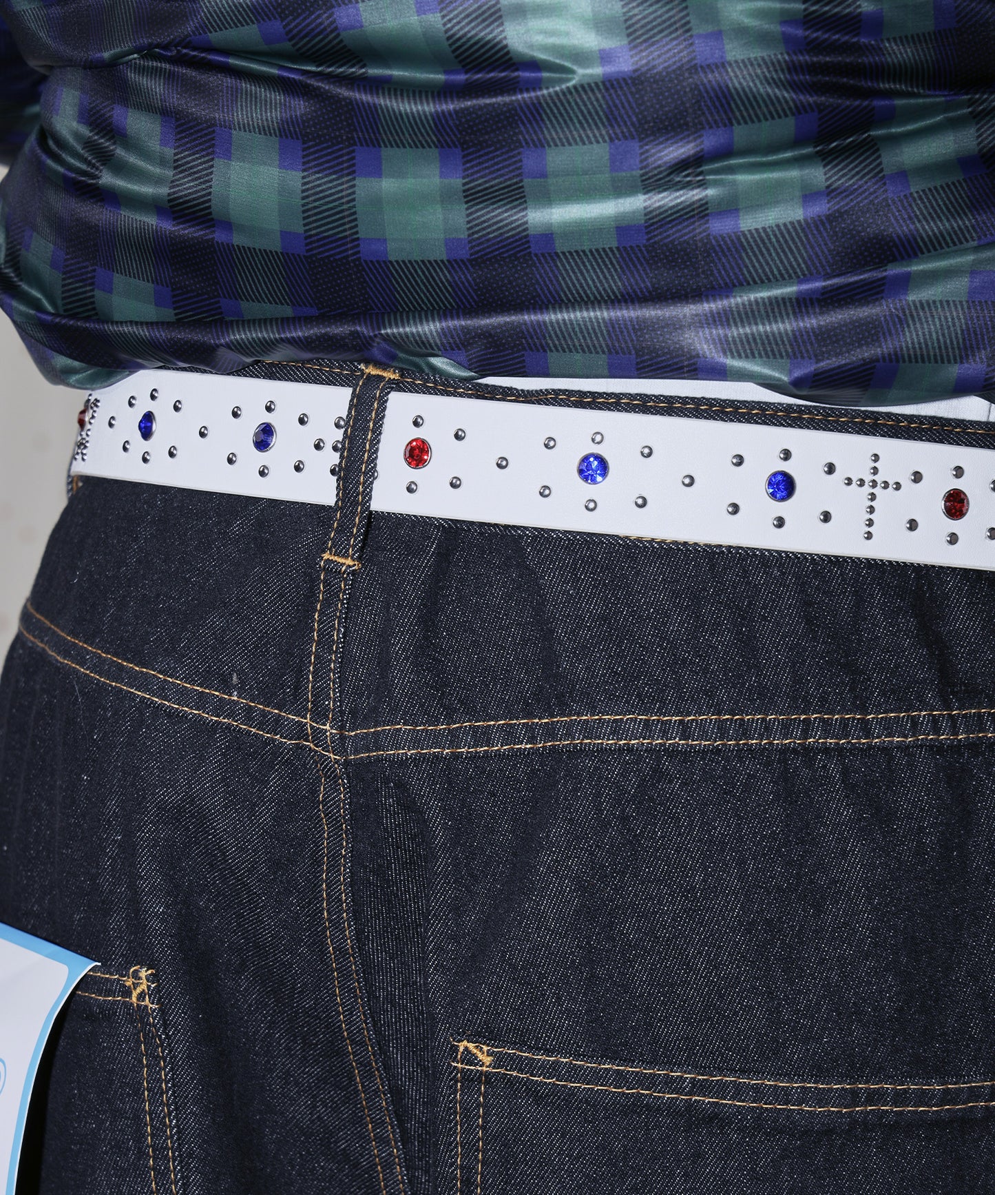 SEQUENZ RHINE STONE BELT MEN / ベルト スタッズ ストーン リアルツリー レオパード メンズ 雑貨 ホワイト