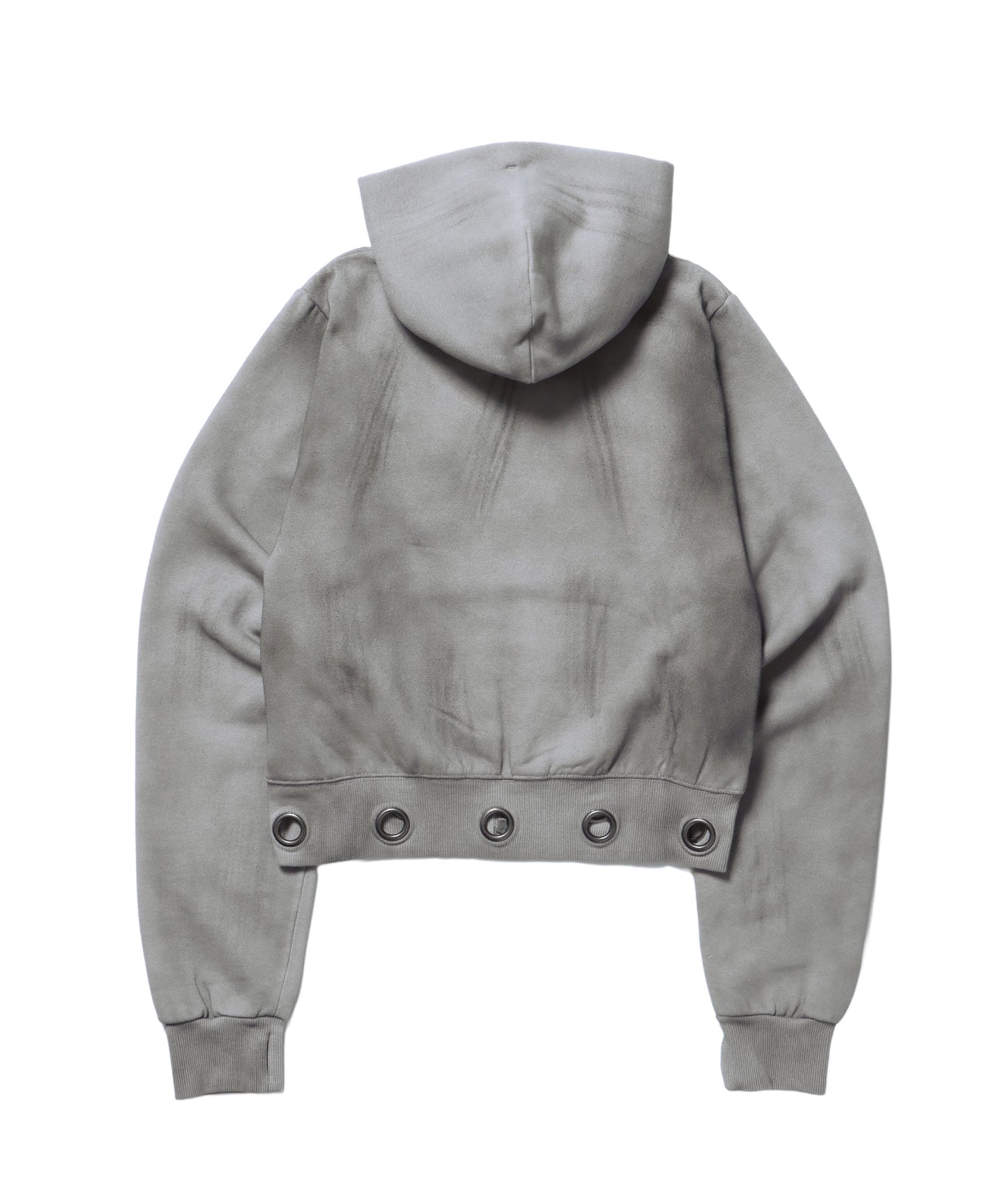 sqnz eyelet fit zip pk / レディース ジップパーカー フーディ ハトメ スタッズ ダフルジップ 裏起毛≪SET UP着用可能≫ ライトグレー