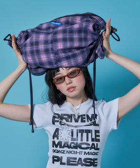 ≪予約商品≫SHOULDER GATHER BAG / テック ショルダーバッグ 調節可能 ドローコード ピンク