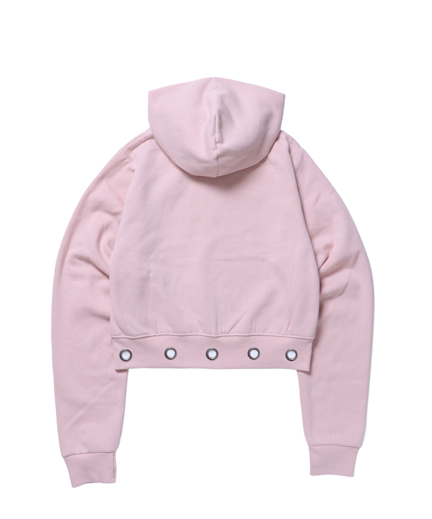 sqnz eyelet fit zip pk / レディース ジップパーカー フーディ ハトメ スタッズ ダフルジップ 裏起毛≪SET UP着用可能≫ ピンク