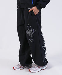 STONE  パンツ SEQUENZ（シークエンズ）】CROSS RHINE STONE SWEAT PANTS / ライン