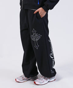 SEQUENZ（シークエンズ）】CROSS RHINE STONE SWEAT PANTS / ライン