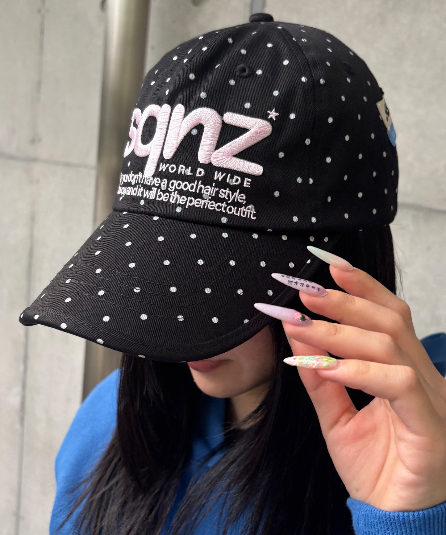 ≪予約商品≫※WEB限定 / ロゴ刺繍キャップ / sqnz logo cap ブラック