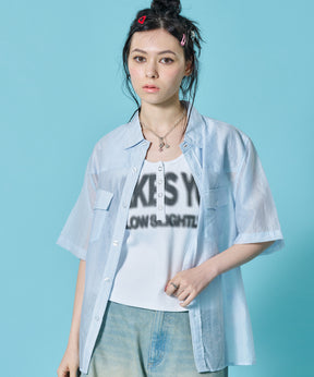 ≪予約商品≫※WEB限定 / ウエスタン半袖シャツ／sqnz western sheer shirts ライトブルー