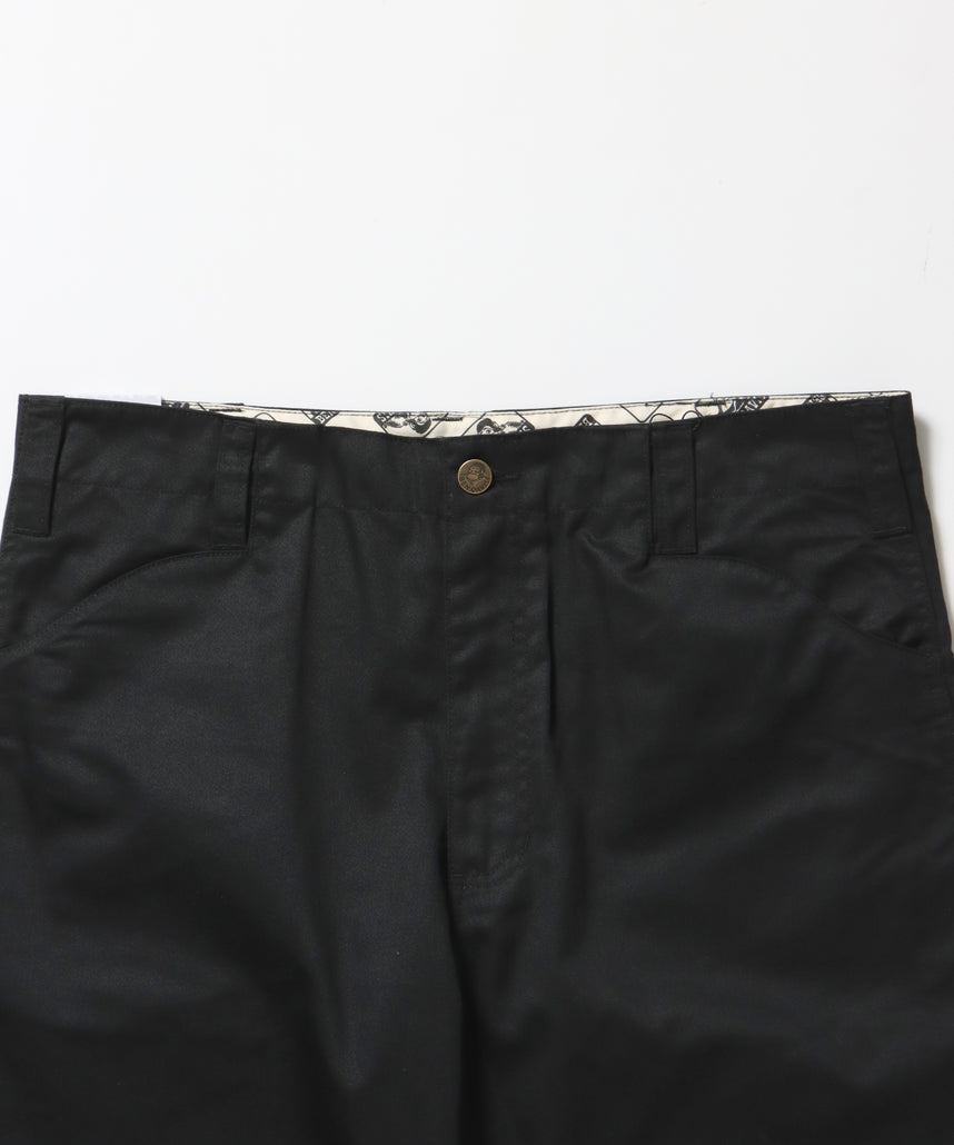 BA01 LITE WORK PANTS / パンツ ボトムス カーブ ワイド ワンポイント ツイル ブラック
