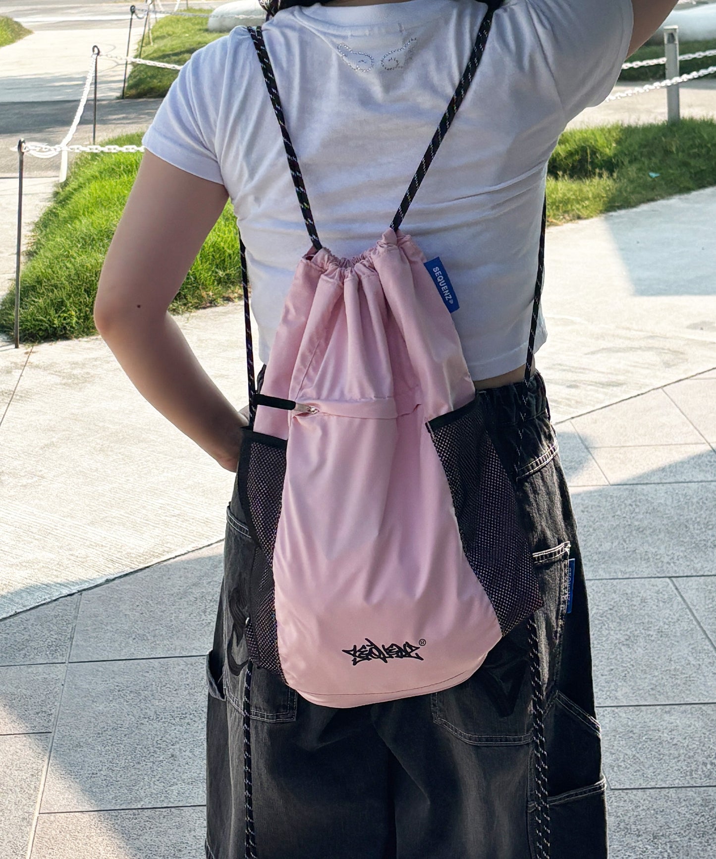 DAILY TECH KNAPSACK / ナップサック テック バック ドローコード ライトピンク